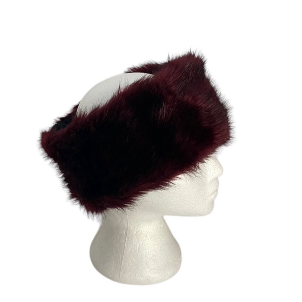 Aldo faux fur infinity black & wine color cozy cold weather head band ear cover